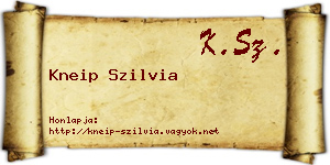 Kneip Szilvia névjegykártya